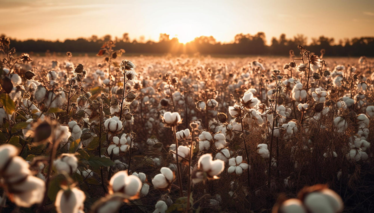 Cotton fields at sunrise